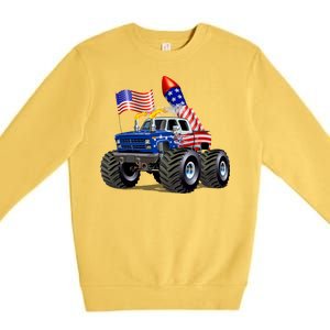 4th Of July Firecracker Monster Truck Premium Crewneck Sweatshirt