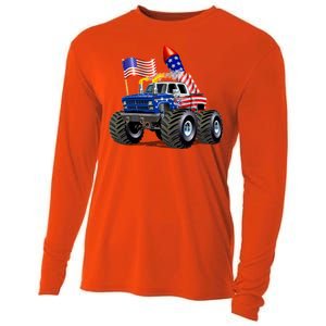 4th Of July Firecracker Monster Truck Cooling Performance Long Sleeve Crew