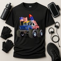 4th Of July Firecracker Monster Truck Cooling Performance Crew T-Shirt