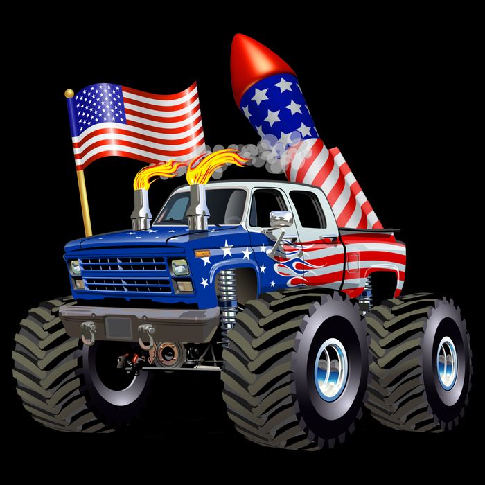 4th Of July Firecracker Monster Truck Cooling Performance Crew T-Shirt