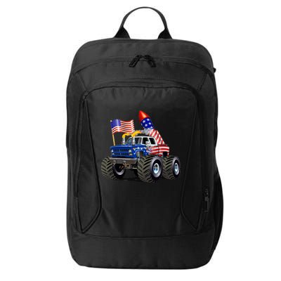 4th Of July Firecracker Monster Truck City Backpack