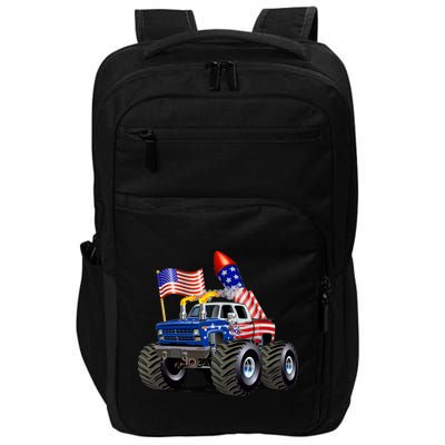 4th Of July Firecracker Monster Truck Impact Tech Backpack