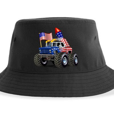 4th Of July Firecracker Monster Truck Sustainable Bucket Hat