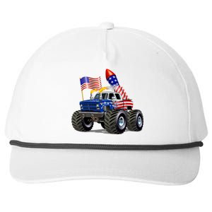 4th Of July Firecracker Monster Truck Snapback Five-Panel Rope Hat