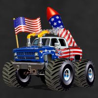 4th Of July Firecracker Monster Truck 15oz Campfire Ceramic Mug