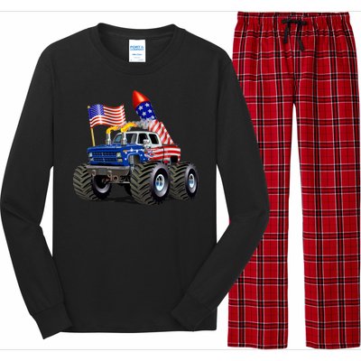 4th Of July Firecracker Monster Truck Long Sleeve Pajama Set