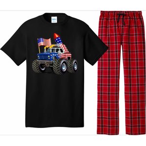 4th Of July Firecracker Monster Truck Pajama Set