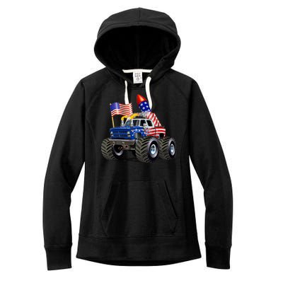 4th Of July Firecracker Monster Truck Women's Fleece Hoodie