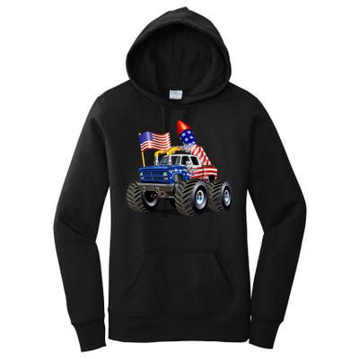 4th Of July Firecracker Monster Truck Women's Pullover Hoodie