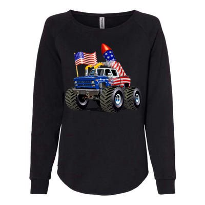 4th Of July Firecracker Monster Truck Womens California Wash Sweatshirt