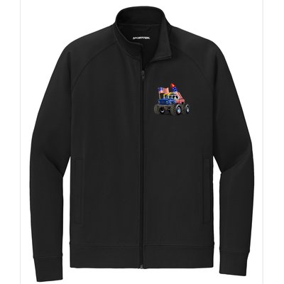 4th Of July Firecracker Monster Truck Stretch Full-Zip Cadet Jacket