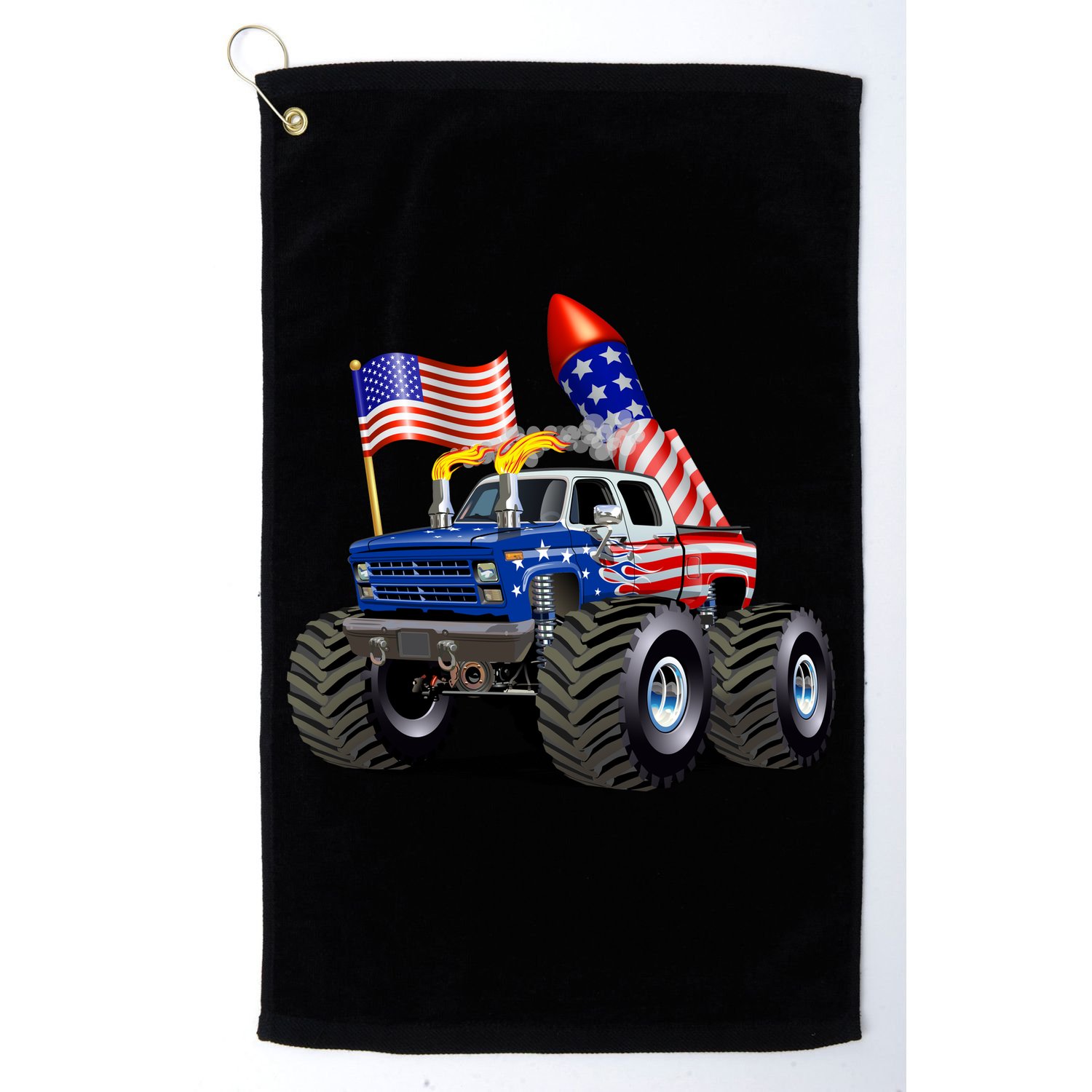 4th Of July Firecracker Monster Truck Golf Towel