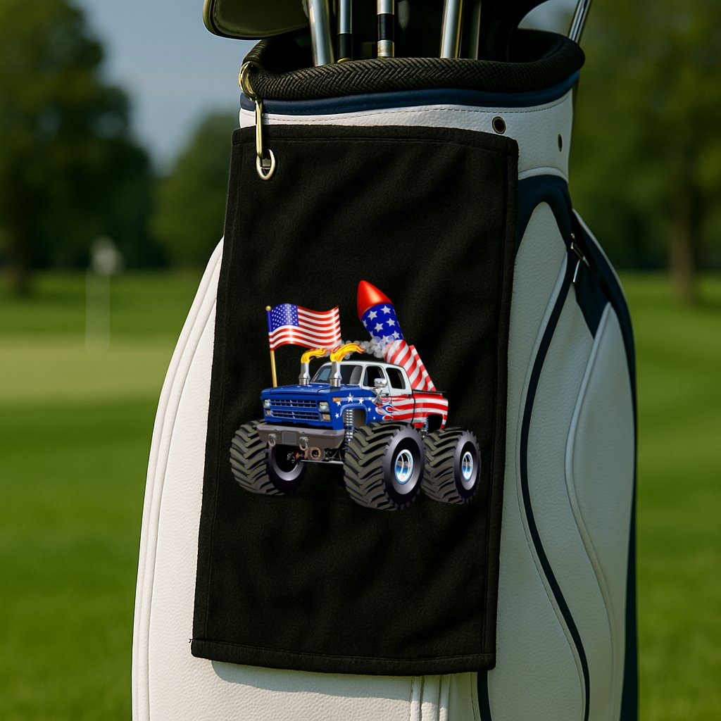 4th Of July Firecracker Monster Truck Golf Towel