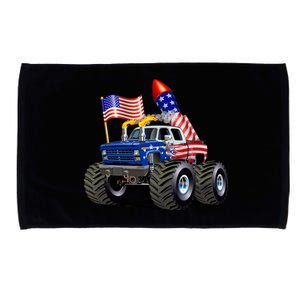 4th Of July Firecracker Monster Truck Microfiber Hand Towel