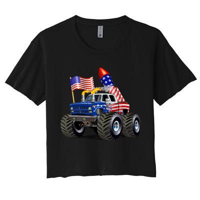 4th Of July Firecracker Monster Truck Crop Top