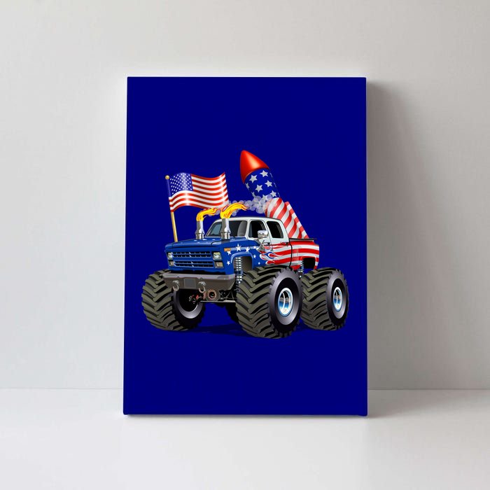 4th Of July Firecracker Monster Truck Canvas