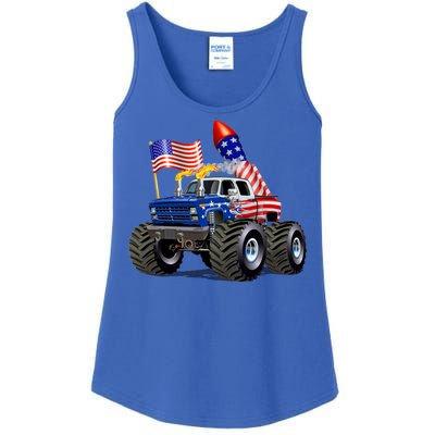 4th Of July Firecracker Monster Truck Ladies Essential Tank