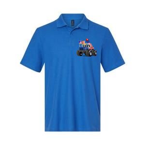 4th Of July Firecracker Monster Truck Softstyle Adult Sport Polo