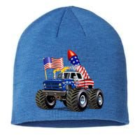 4th Of July Firecracker Monster Truck Sustainable Beanie