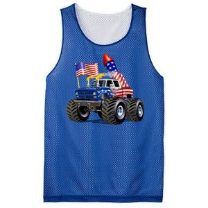 4th Of July Firecracker Monster Truck Mesh Reversible Basketball Jersey Tank