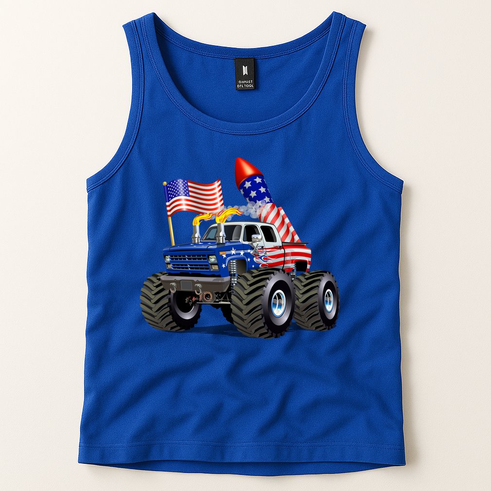 4th Of July Firecracker Monster Truck Tank Top