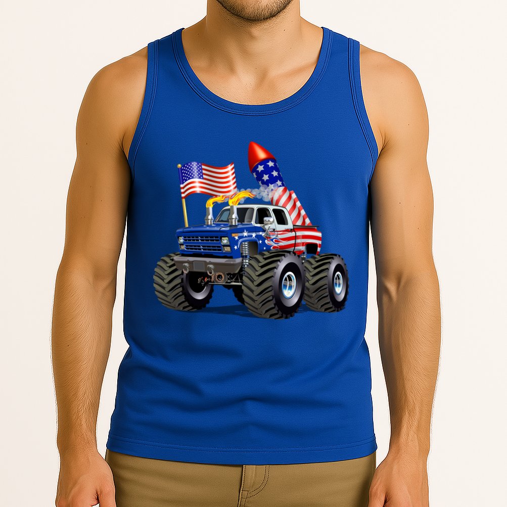 4th Of July Firecracker Monster Truck Tank Top
