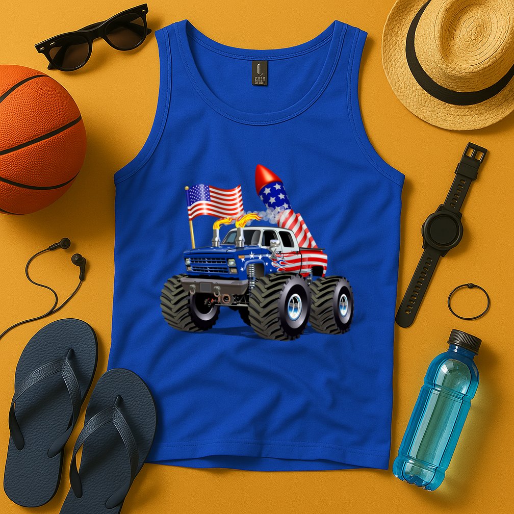 4th Of July Firecracker Monster Truck Tank Top
