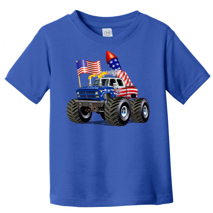 4th Of July Firecracker Monster Truck Toddler T-Shirt