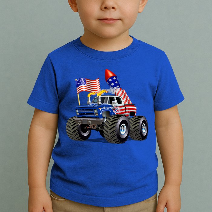 4th Of July Firecracker Monster Truck Toddler T-Shirt