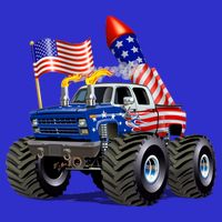 4th Of July Firecracker Monster Truck Toddler T-Shirt