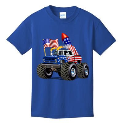 4th Of July Firecracker Monster Truck Kids T-Shirt