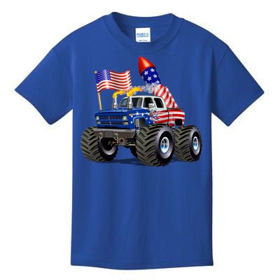 4th Of July Firecracker Monster Truck Kids T-Shirt