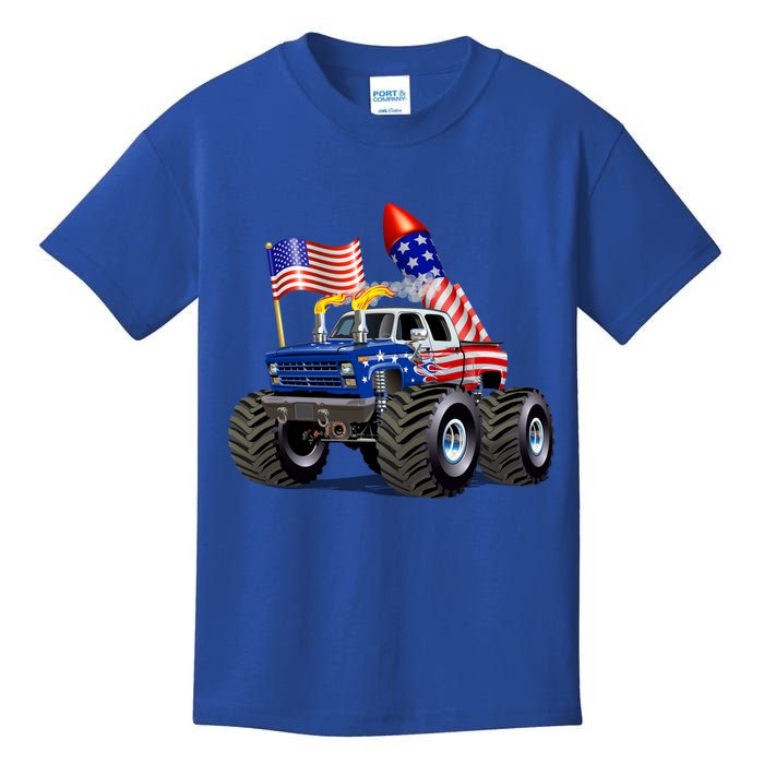 4th Of July Firecracker Monster Truck Kids T-Shirt