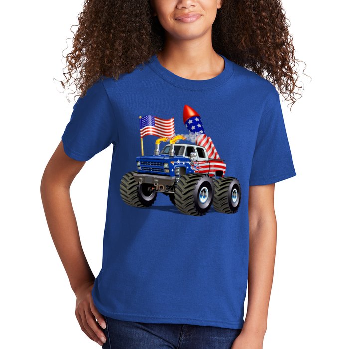 4th Of July Firecracker Monster Truck Kids T-Shirt