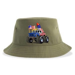 4th Of July Firecracker Monster Truck Sustainable Bucket Hat