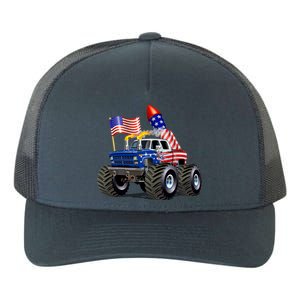 4th Of July Firecracker Monster Truck Yupoong Adult 5-Panel Trucker Hat