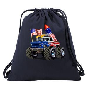 4th Of July Firecracker Monster Truck Drawstring Bag