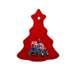 4th Of July Firecracker Monster Truck Ceramic Tree Ornament