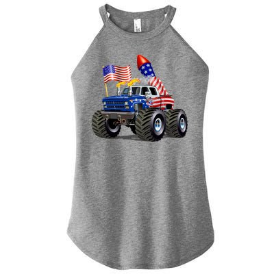 4th Of July Firecracker Monster Truck Women's Perfect Tri Rocker Tank