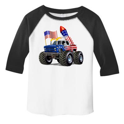 4th Of July Firecracker Monster Truck Toddler Fine Jersey T-Shirt