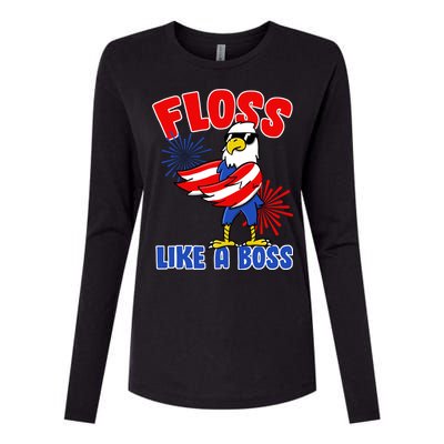 4th Of July Floss Like A Boss Eagle Womens Cotton Relaxed Long Sleeve T-Shirt