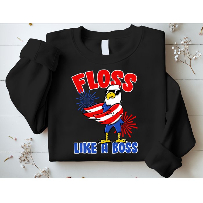 4th Of July Floss Like A Boss Eagle Sweatshirt
