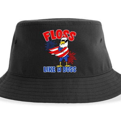 4th Of July Floss Like A Boss Eagle Sustainable Bucket Hat