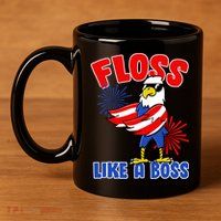 4th Of July Floss Like A Boss Eagle 11oz C Handle Ceramic Mug