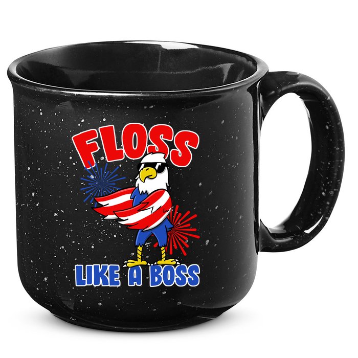 4th Of July Floss Like A Boss Eagle 15oz Campfire Ceramic Mug