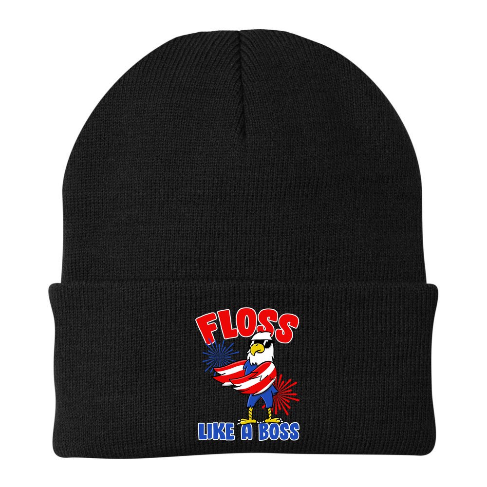 4th Of July Floss Like A Boss Eagle Beanie