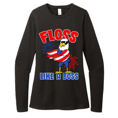 4th Of July Floss Like A Boss Eagle Womens CVC Long Sleeve Shirt