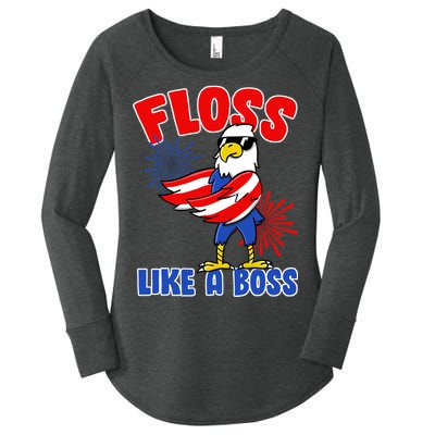 4th Of July Floss Like A Boss Eagle Women's Perfect Tri Tunic Long Sleeve Shirt