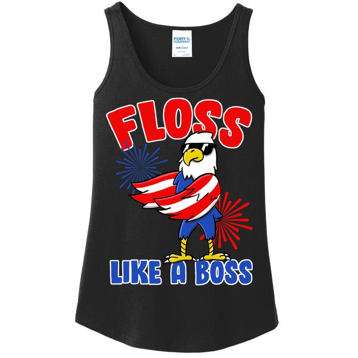 4th Of July Floss Like A Boss Eagle Ladies Essential Tank