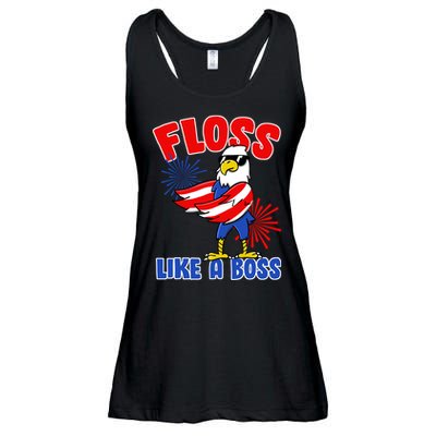 4th Of July Floss Like A Boss Eagle Ladies Essential Flowy Tank